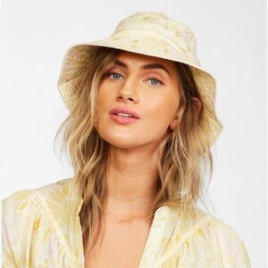 Billabong Light Yellow Floral Bucket Hat